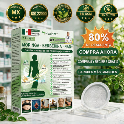 Official Store | Healrize® Moringa · Berberine × NAD+ 12-in-1 Advanced Nano Microneedle Patch 🇲🇽 (Just once a day, visible changes in 7 days)