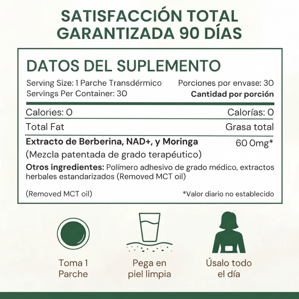 Healrize® 2026 Parche Adelgazante 12-en-1 con Moringa · Berberina × NAD+ 🇲🇽