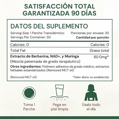 Healrize® 2026 Parche Adelgazante 12-en-1 con Moringa · Berberina × NAD+ 🇲🇽