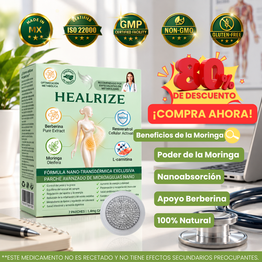 Official Store | Healrize® Moringa · Berberine × NAD+ 12-in-1 Advanced Nano Microneedle Patch 🇲🇽 (Just once a day, visible changes in 7 days)