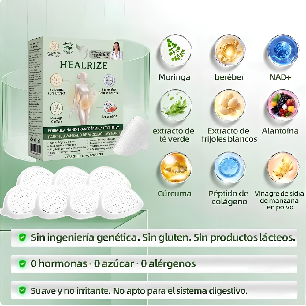 Official Store | Healrize® Moringa · Berberine × NAD+ 12-in-1 Advanced Nano Microneedle Patch 🇲🇽 (Just once a day, visible changes in 7 days)