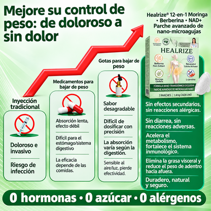 Official Store | Healrize® Moringa · Berberine × NAD+ 12-in-1 Advanced Nano Microneedle Patch 🇲🇽 (Just once a day, visible changes in 7 days)
