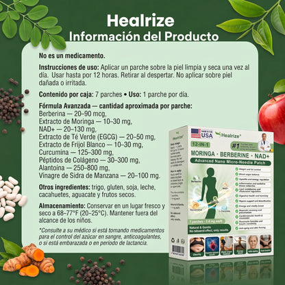Official Store | Healrize® 2026 12-in-1 Slimming Patch with Moringa & Berberine × NAD+usa (Controls appetite, regulates blood sugar, prevents diabetes, and melts away sagging skin while you sleep)