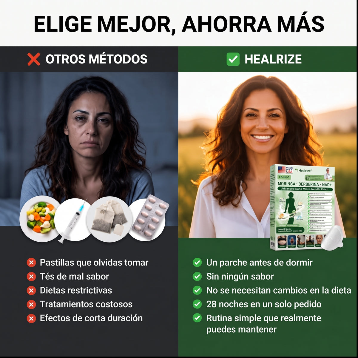 Official Store | Healrize® 2026 12-in-1 Slimming Patch with Moringa & Berberine × NAD+usa (Controls appetite, regulates blood sugar, prevents diabetes, and melts away sagging skin while you sleep)
