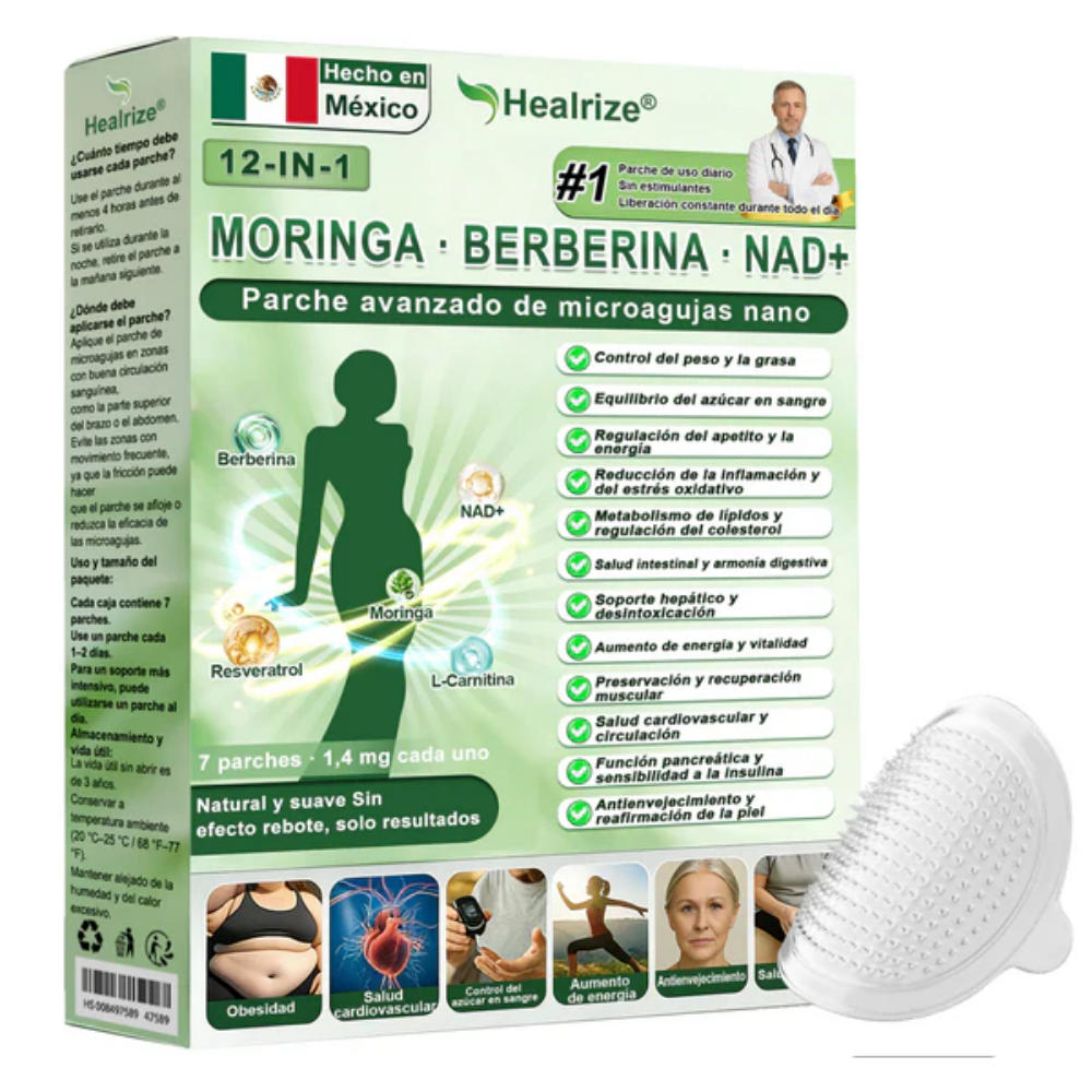 Official Store | Healrize® Moringa · Berberine × NAD+ 12-in-1 Advanced Nano Microneedle Patch 🇲🇽 (Just once a day, visible changes in 7 days)